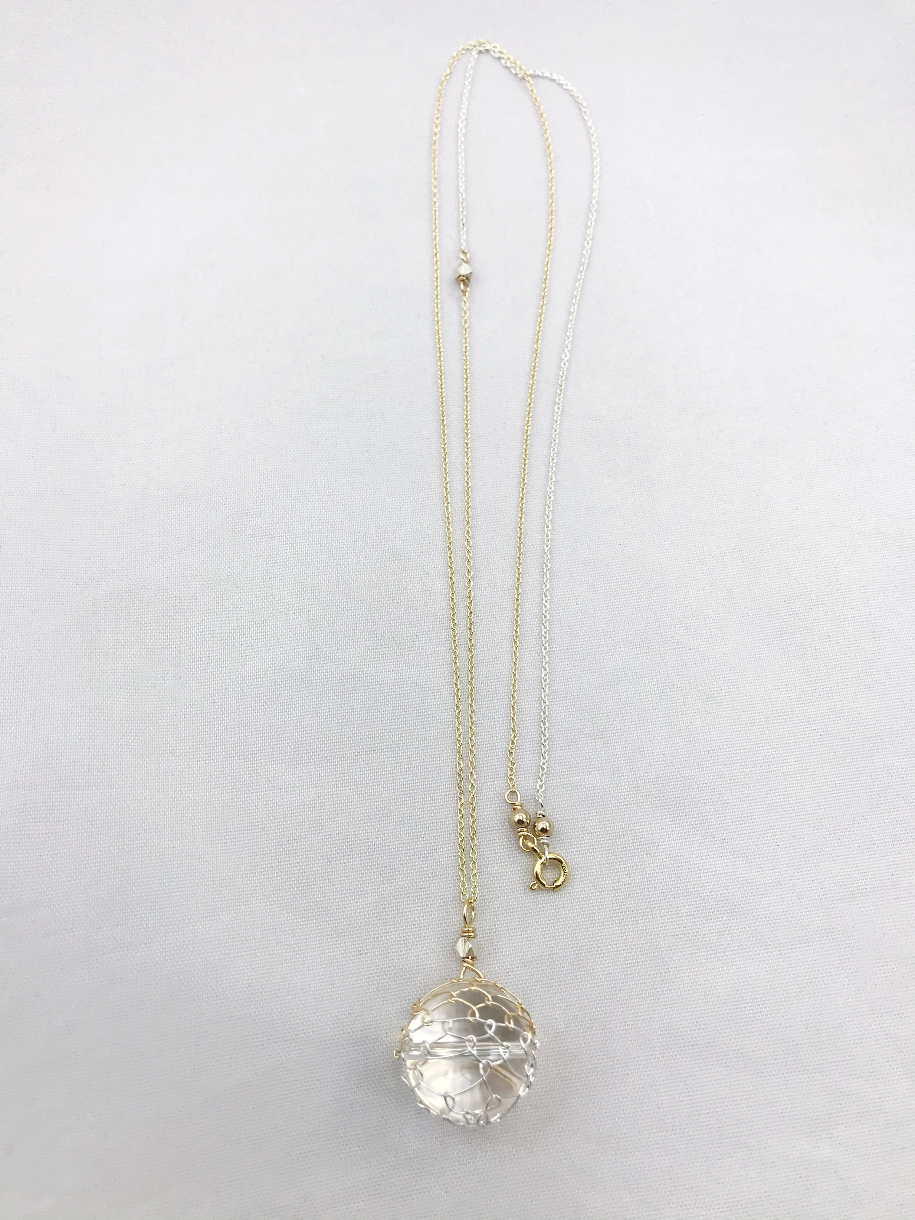 Orb Woven Necklace / Sterling Silver / Fine Silver / 14k Yellow Gold Filled / Pools Of Light - Image 4