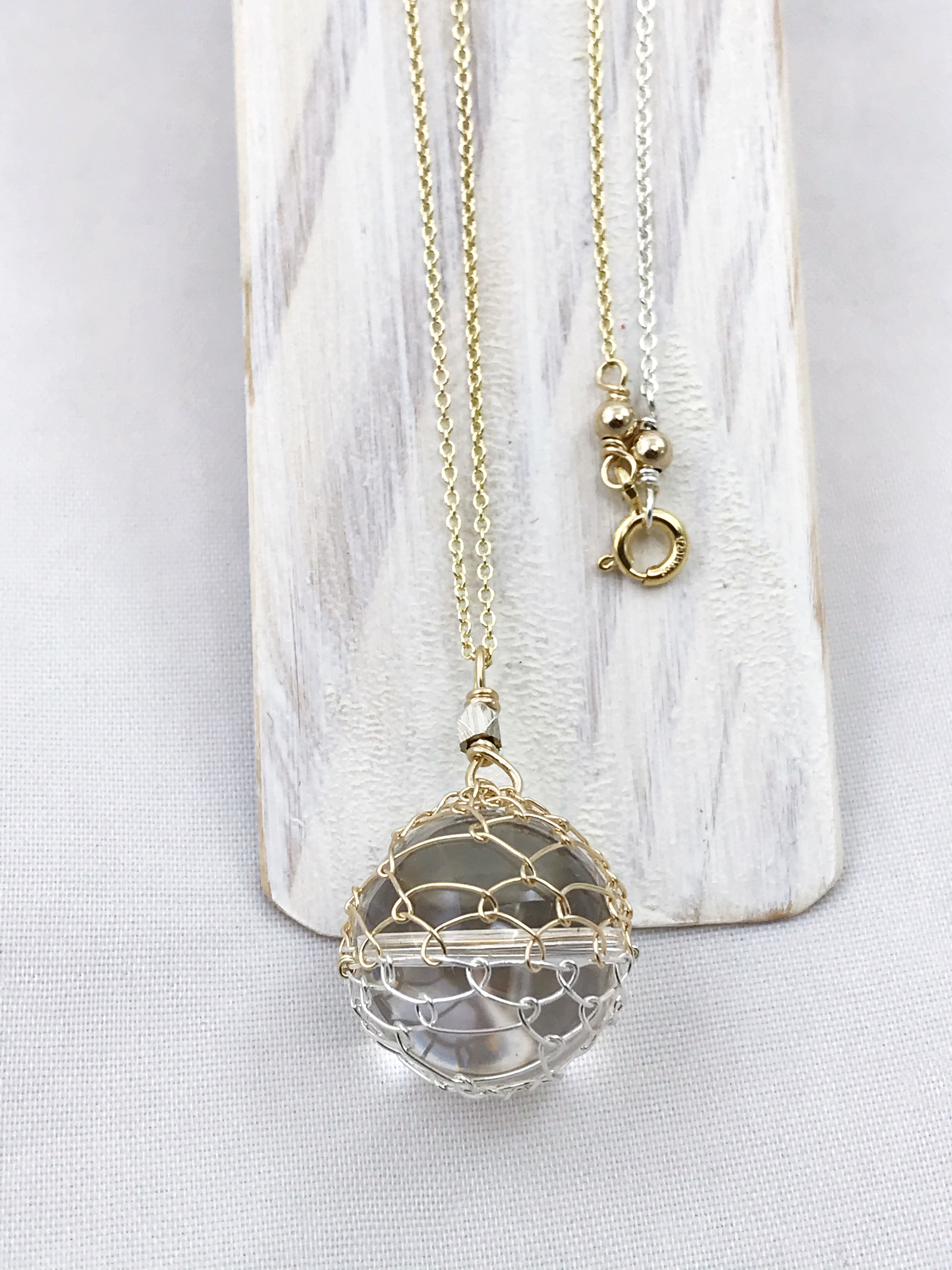 Orb Woven Necklace / Sterling Silver / Fine Silver / 14k Yellow Gold Filled / Pools Of Light - Image 8