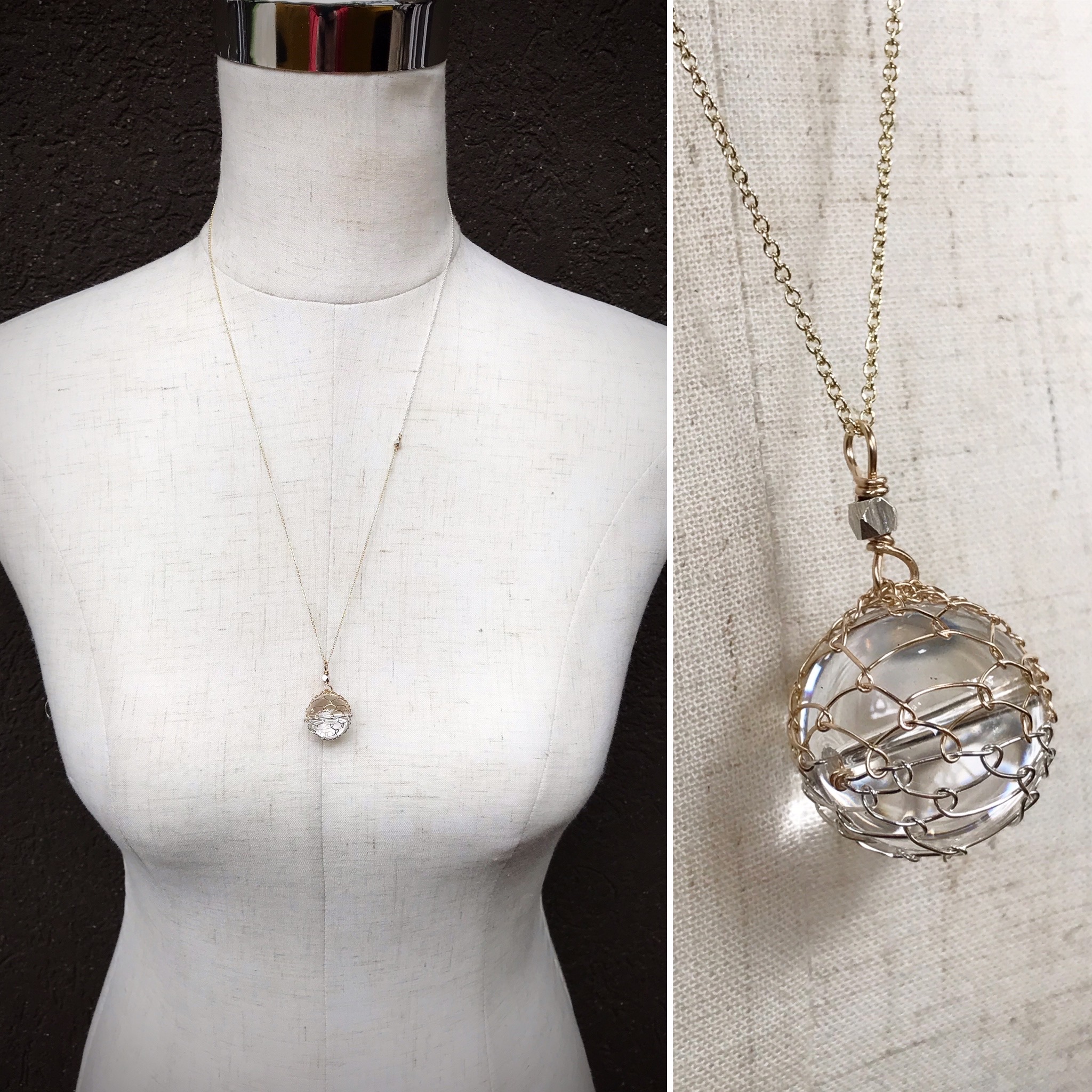 Orb Woven Necklace / Sterling Silver / Fine Silver / 14k Yellow Gold Filled / Pools Of Light - Image 7