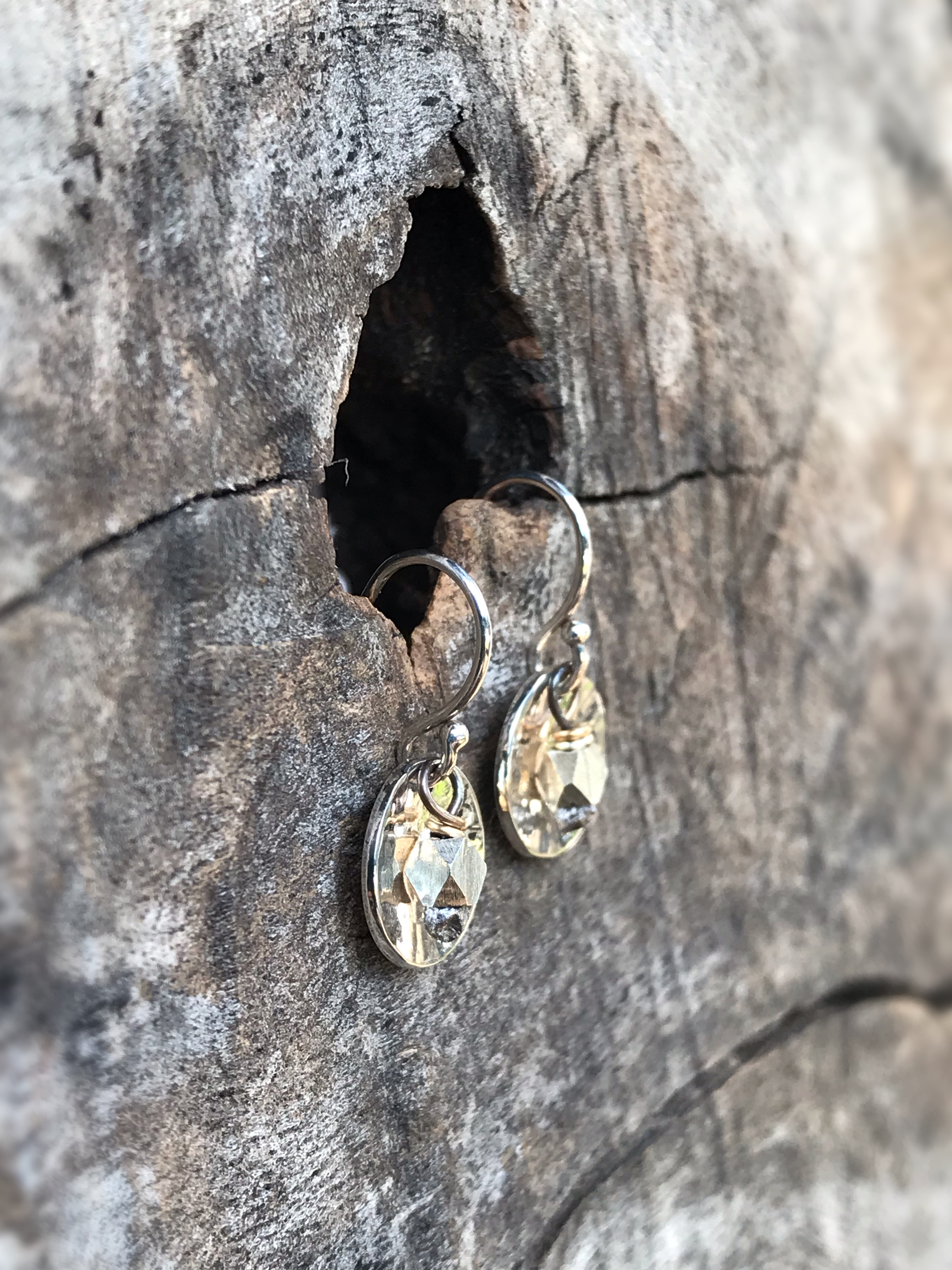 Small Hammered Silver Concave Disk Earrings / Sterling Silver / Fine Silver / Mini Gong Earrings - Image 6