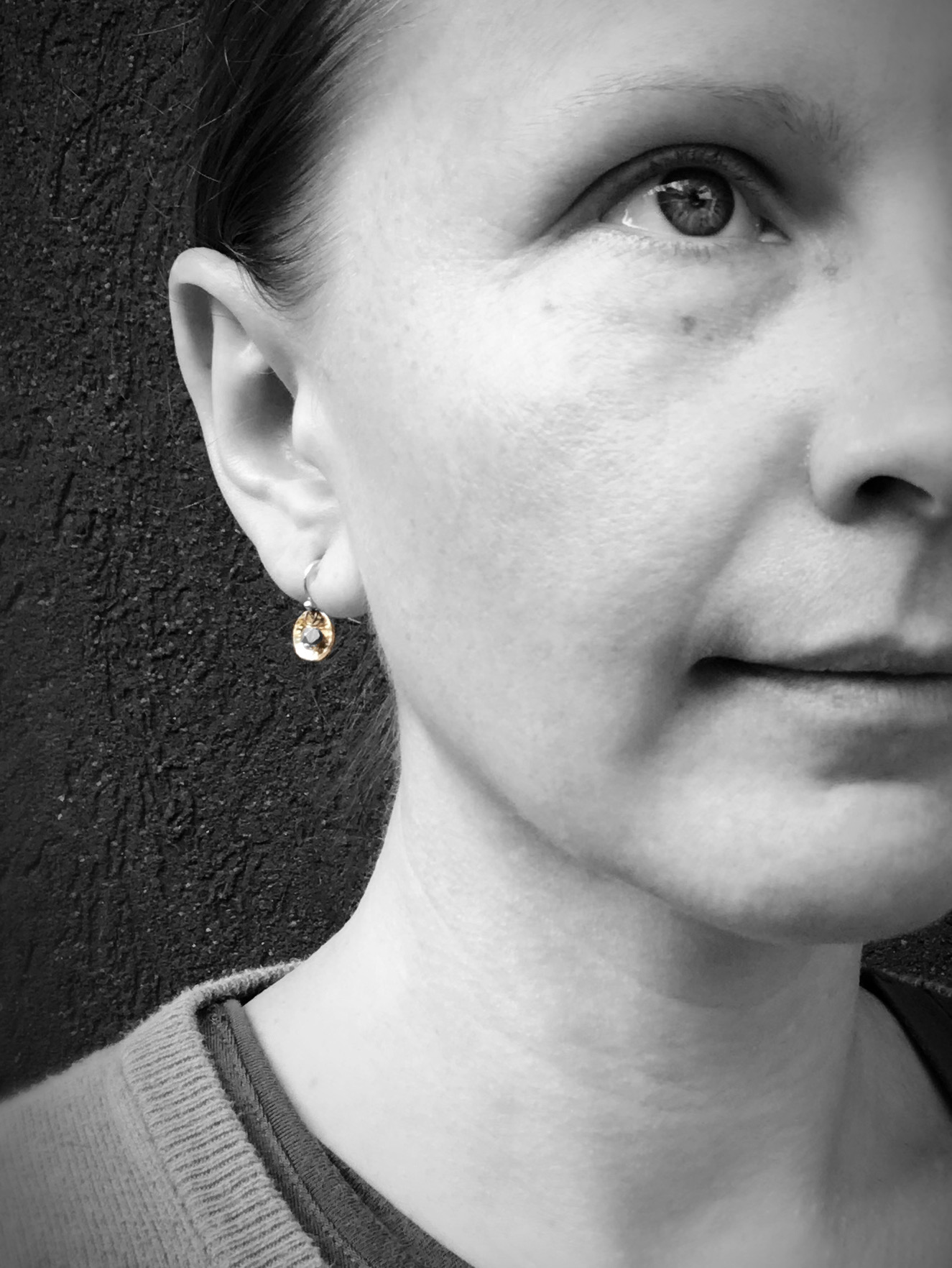 Small Hammered Gold Concave Disk Earrings / Sterling Silver / Fine Silver / 14k Yellow Gold Filled / Mini Gong Earrings - Image 8