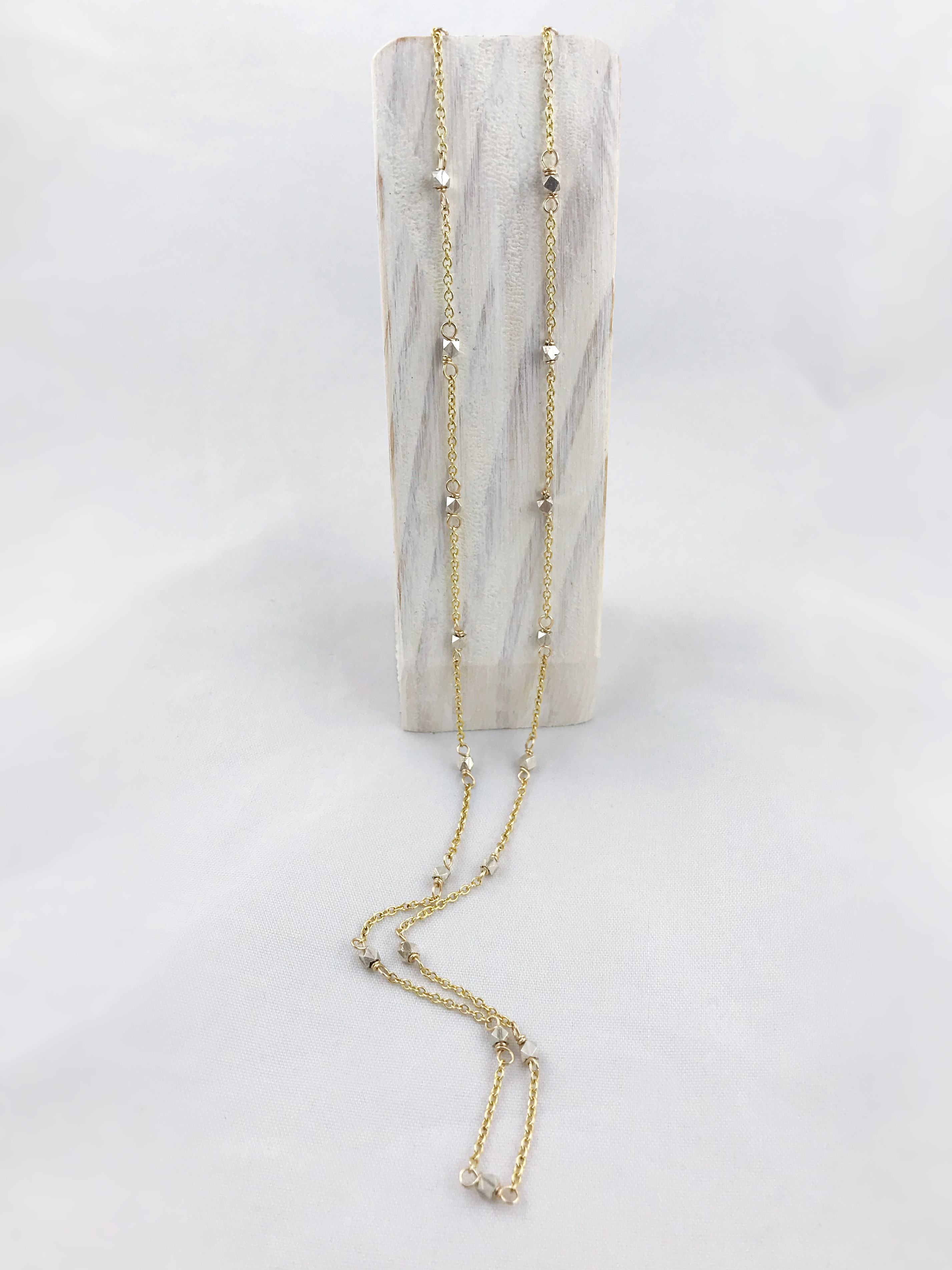 Sparkly Nugget Trail Necklace / Fine Silver / 14k Yellow Gold Filled / Custom Length - Image 7