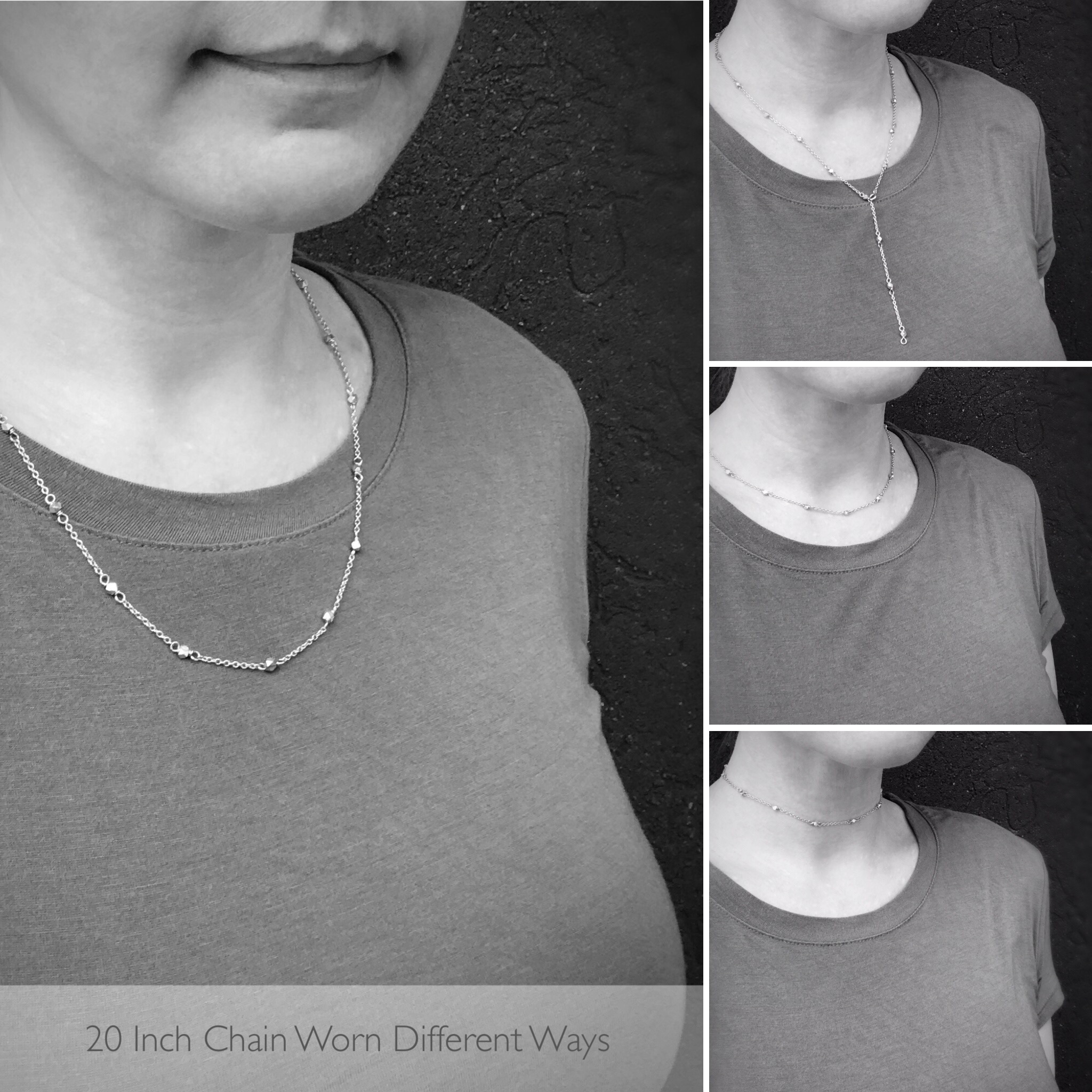 Sparkly Nugget Trail Necklace / Fine Silver / 14k Yellow Gold Filled / Custom Length - Image 2