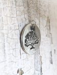 Tree Of Life Disk Necklace / Solid Sterling Silver / 18" Chain