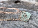Green Fluorite Crystal Necklace - 14k Rose Gold Filled - Raw Fluorite Octahedron