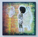 Butterfly Effect And Empowerment Original Painting by Artist Rafi Perez Mixed Medium on Canvas 30X30