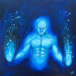 The Light Inside Original Painting By Artist Rafi Perez Mixed Medium On Canvas 30x30