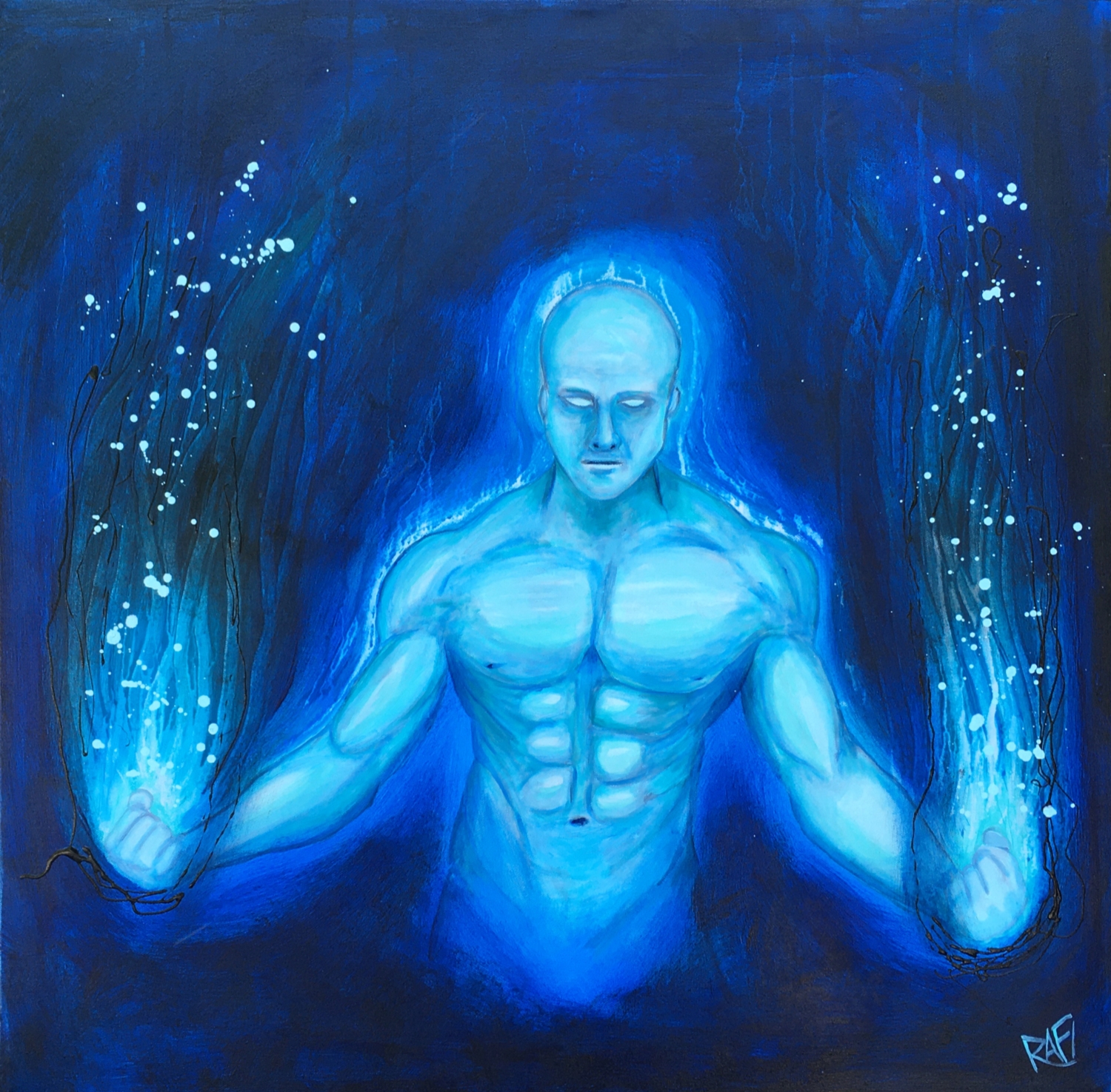 The Light Inside Original Painting By Artist Rafi Perez Mixed Medium On Canvas 30x30