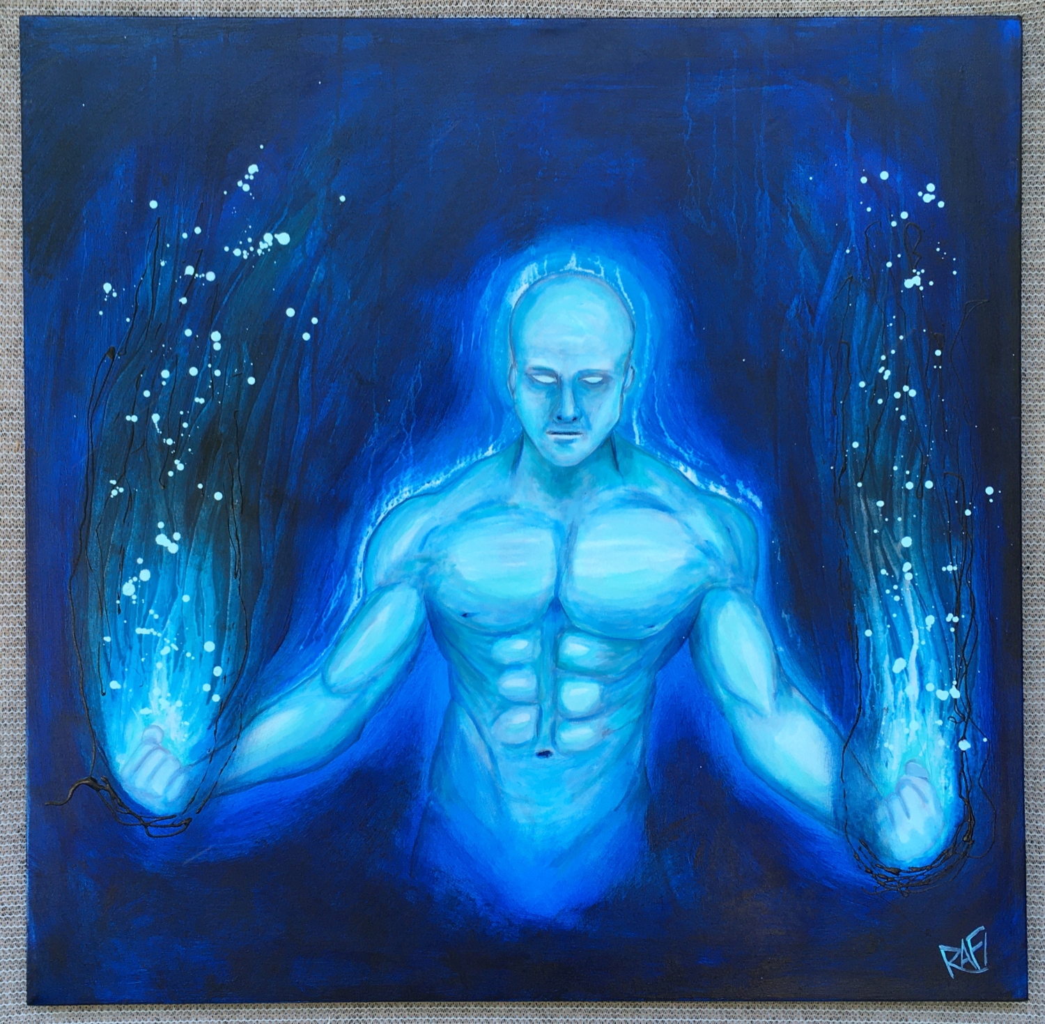 The Light Inside Original Painting By Artist Rafi Perez Mixed Medium On Canvas 30x30 - Image 7
