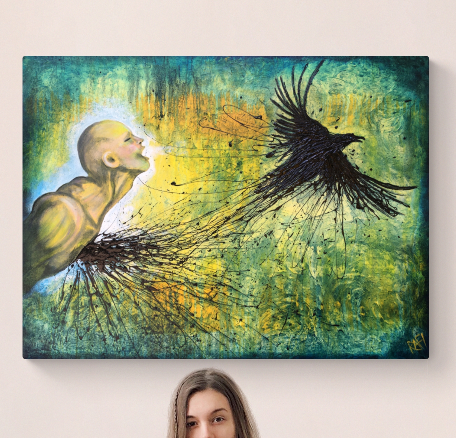 The 7th Day Original Wall Art by Artist Rafi Perez Mixed Medium on Canvas 50X39