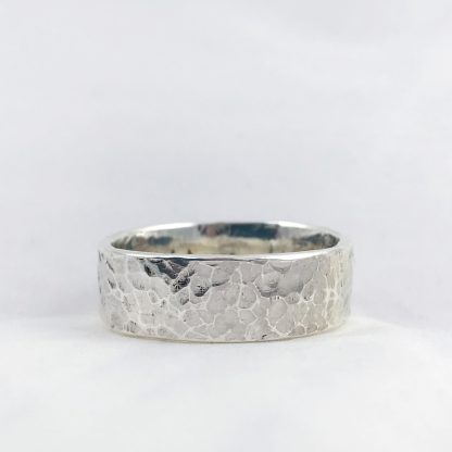 Hammered Silver Ring / Solid Sterling Silver / Rustic Men's