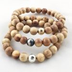 Wood Bracelet / 8mm Cedarwood Beads / Your Choice Of Metal Accent Bead / Men's Women's Unisex Bracelet