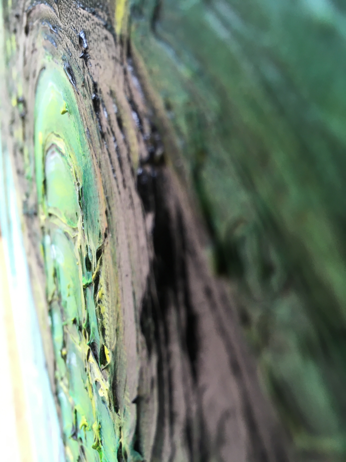 Turtle Wisdom's Power Wall Art by Artist Rafi Perez Mixed Medium on Canvas 36X24 - Image 3