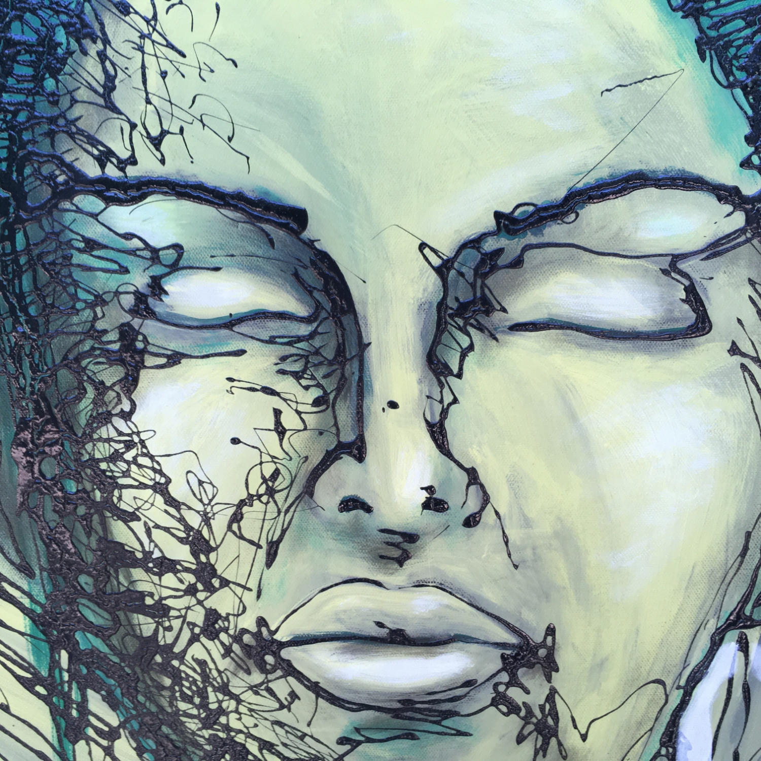 I Am Hope Love Original Painting By Artist Rafi Perez Mixed Medium On Canvas 30X30 - Image 5