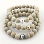 Wood Bracelet / 8mm Phoebe Silkwood Beads / Your Choice Of Metal Accent Bead / Men's Women's Unisex Bracelet