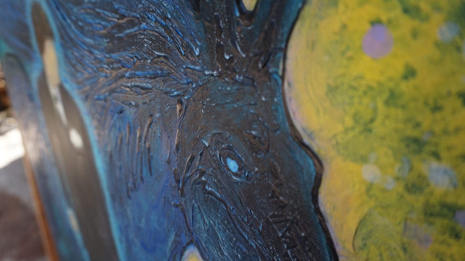 The Dragon And The Stallion 2 Original Paintings By Artist Rafi Perez Mixed Medium On Canvas 30X30 Each - Image 5