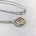Goldsmith's Rainbow Necklace / Solid 14k Yellow / Rose / White Gold / Diamond Cut Sterling Silver Chain