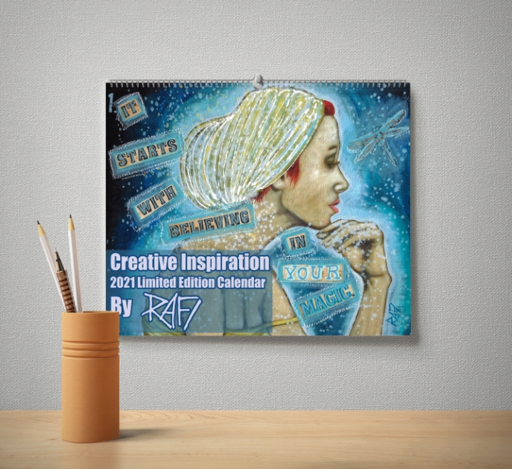 2021 Limited Edition Calendar By Artist Rafi Perez -CREATIVE INSPIRATION- Signed By The Artist With Poster