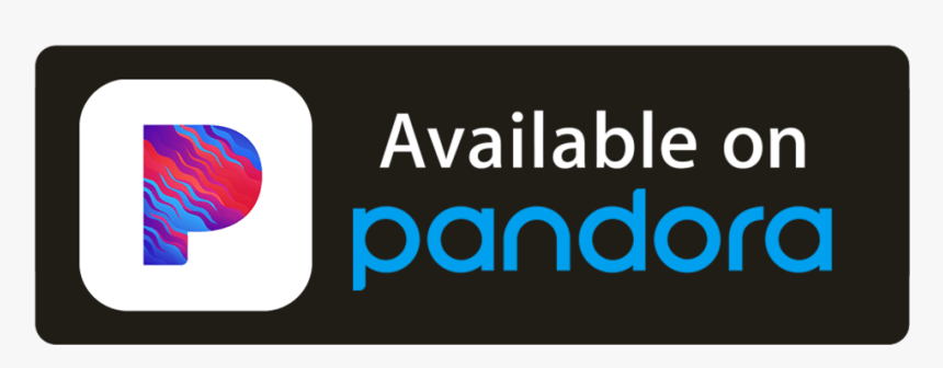 Promotional graphic featuring the Pandora logo with the text 'Available on Pandora'.