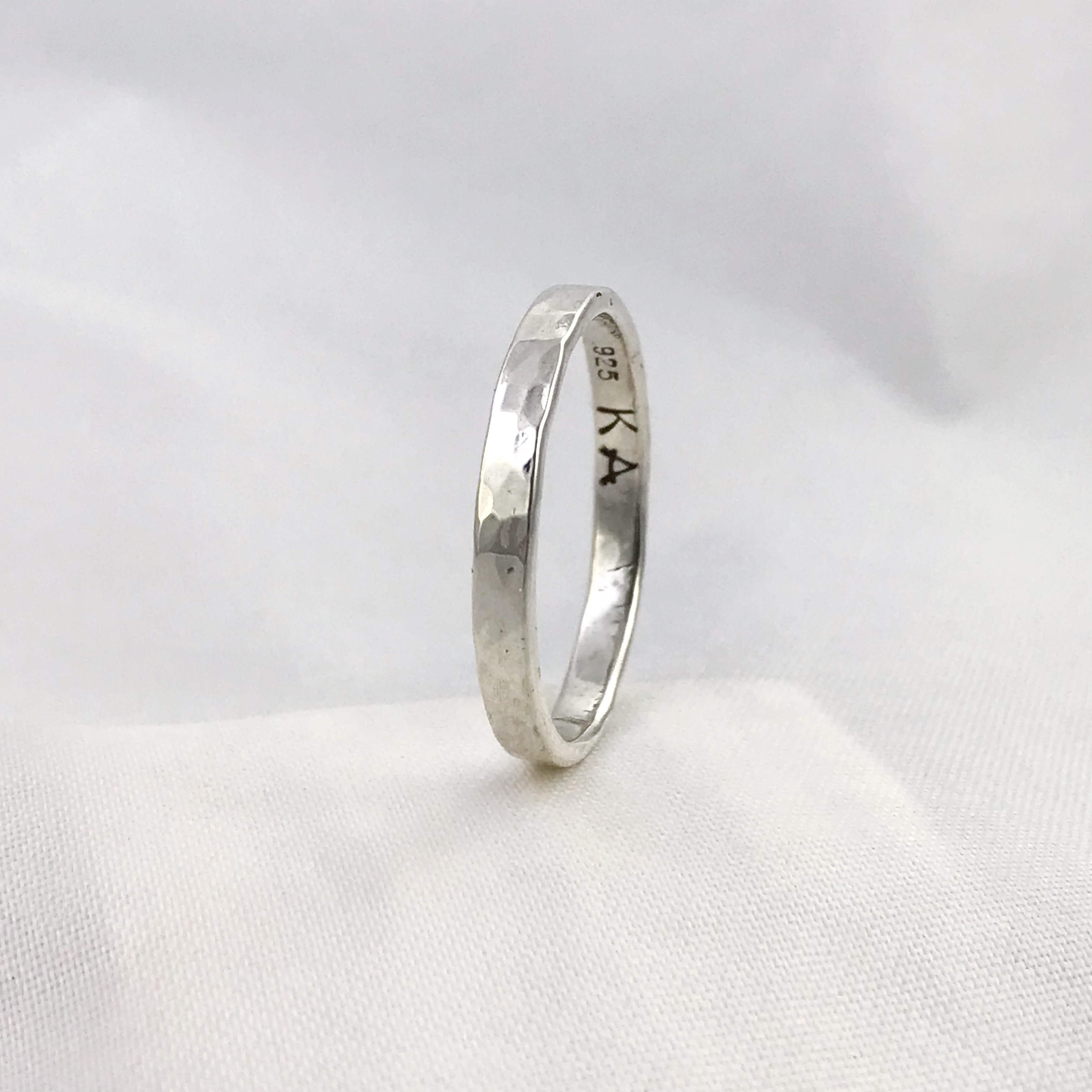 Hammered silver ring rings for men custom made rings Unisex ring sterling silver rings for women