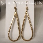 Gold Teardrop Earrings - 14k Yellow Gold Filled - Hammered Textured - Rustic - Hammer Formed - Geometric Earrings
