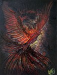 Into The Flames Original Painting Art By Artist Rafi Perez Mixed Medium On Canvas 18x24