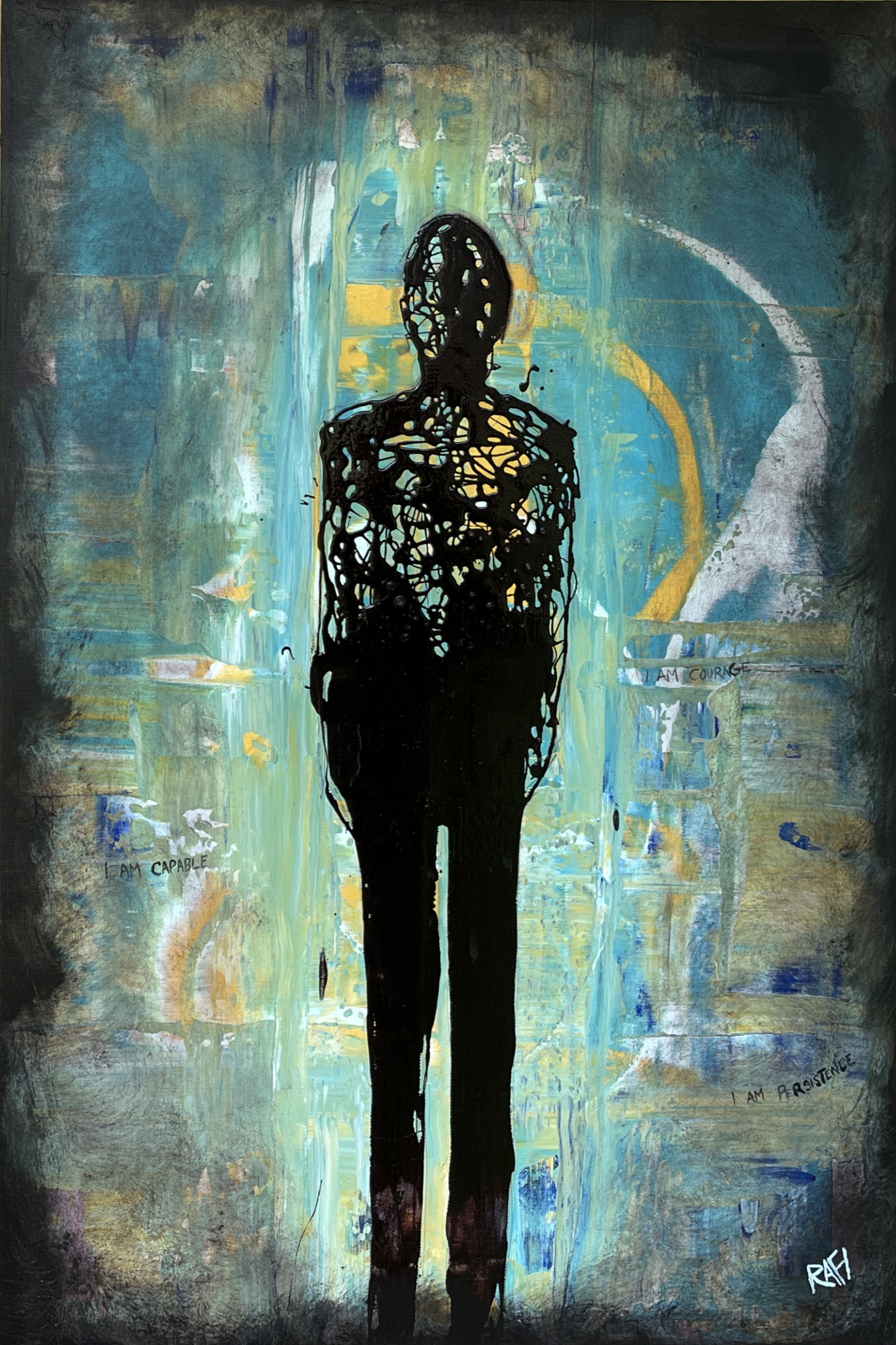 Untangled Perception By Artist Rafi Perez Mixed Medium On Canvas 24x36