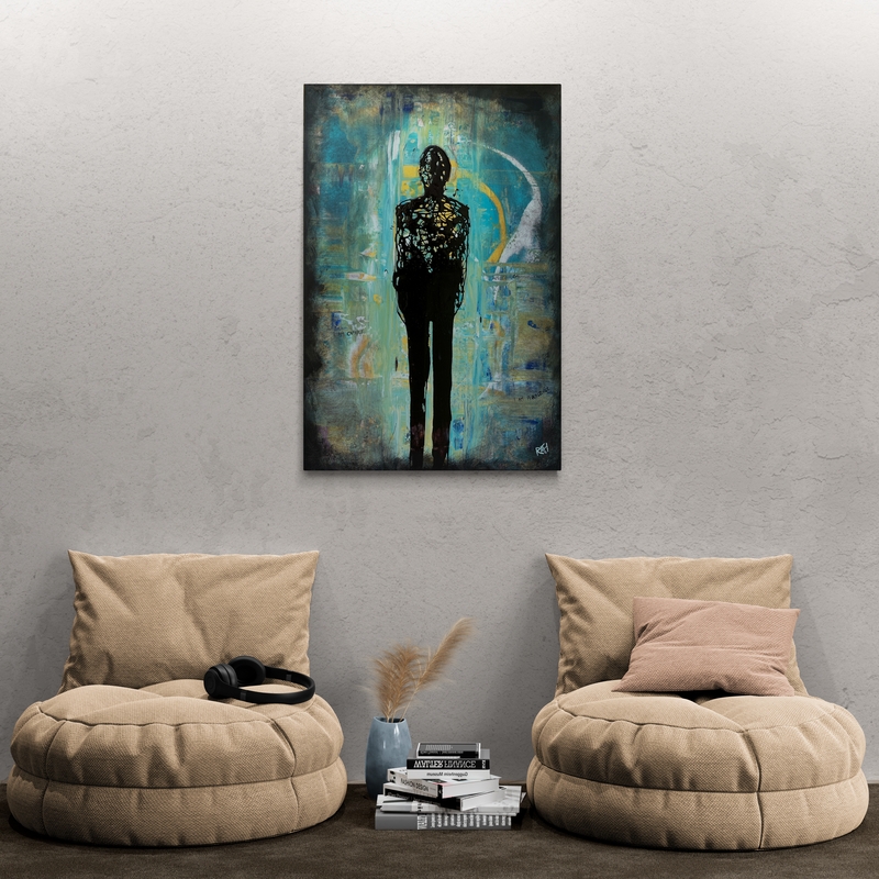 Untangled Perception By Artist Rafi Perez Mixed Medium On Canvas 24x36 - Image 10