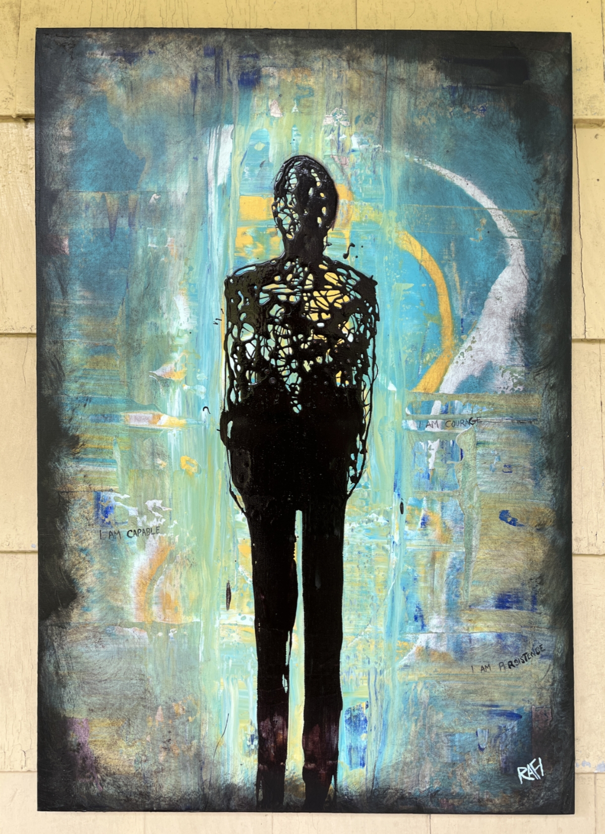 Untangled Perception By Artist Rafi Perez Mixed Medium On Canvas 24x36 - Image 4