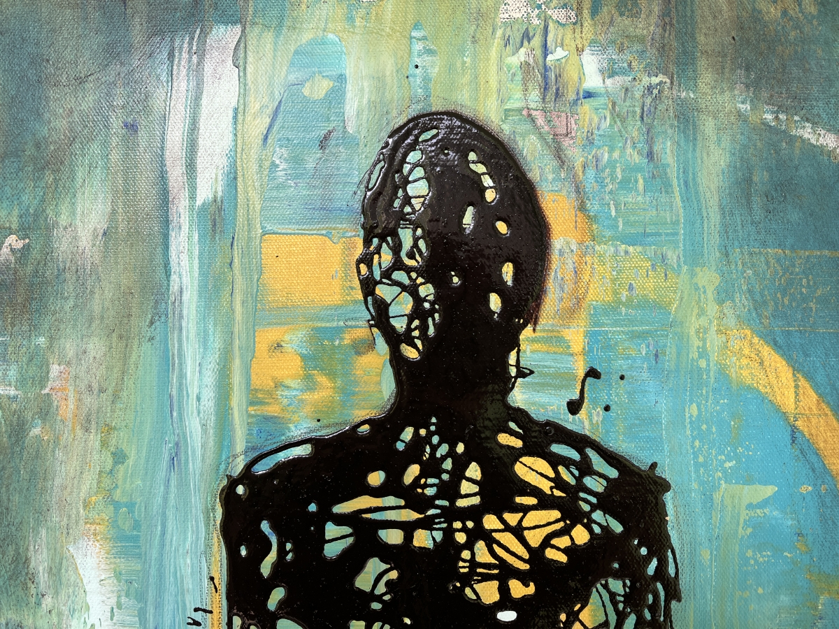 Untangled Perception By Artist Rafi Perez Mixed Medium On Canvas 24x36 - Image 7