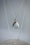 Faceted Aquamarine Necklace / Solid Sterling Silver / Fine Silver / 18k Gold / Genuine Faceted Aquamarine / "Crystalline Waters"