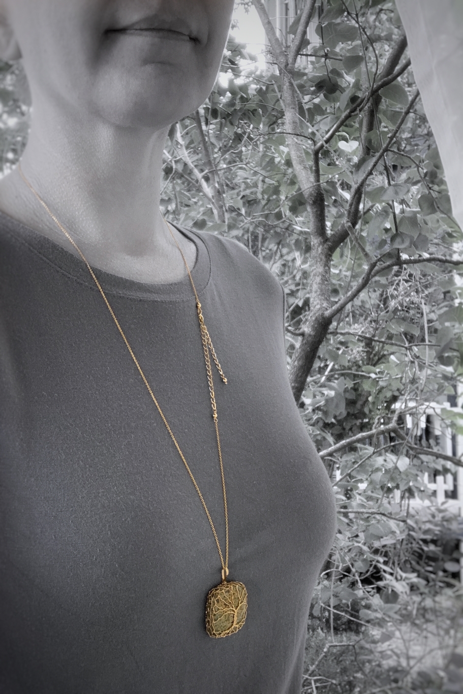 Tree Of Life Necklace / 14k Yellow Gold Filled / Ocean Jasper / "Becoming" - Image 10