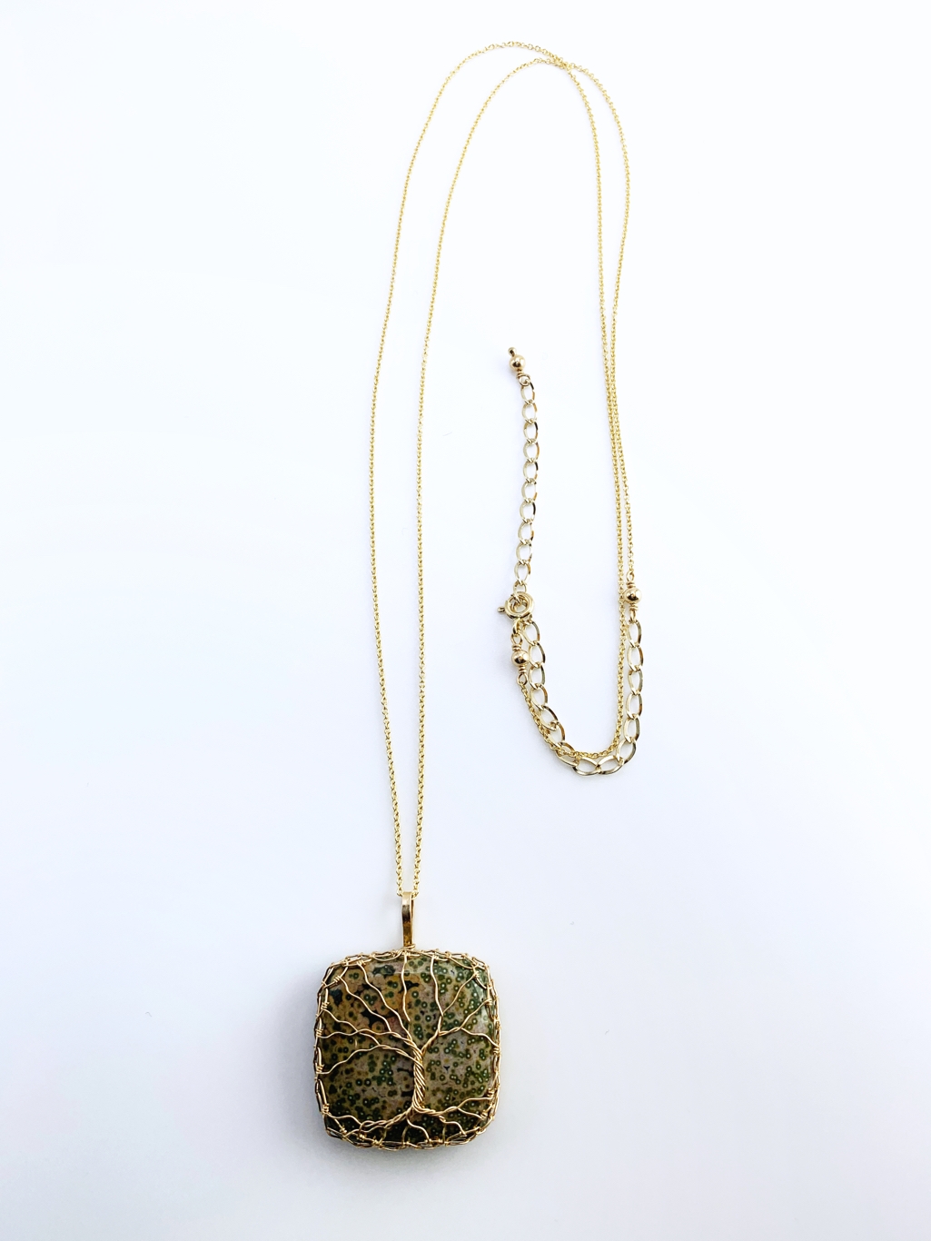 Tree Of Life Necklace / 14k Yellow Gold Filled / Ocean Jasper / "Becoming" - Image 2