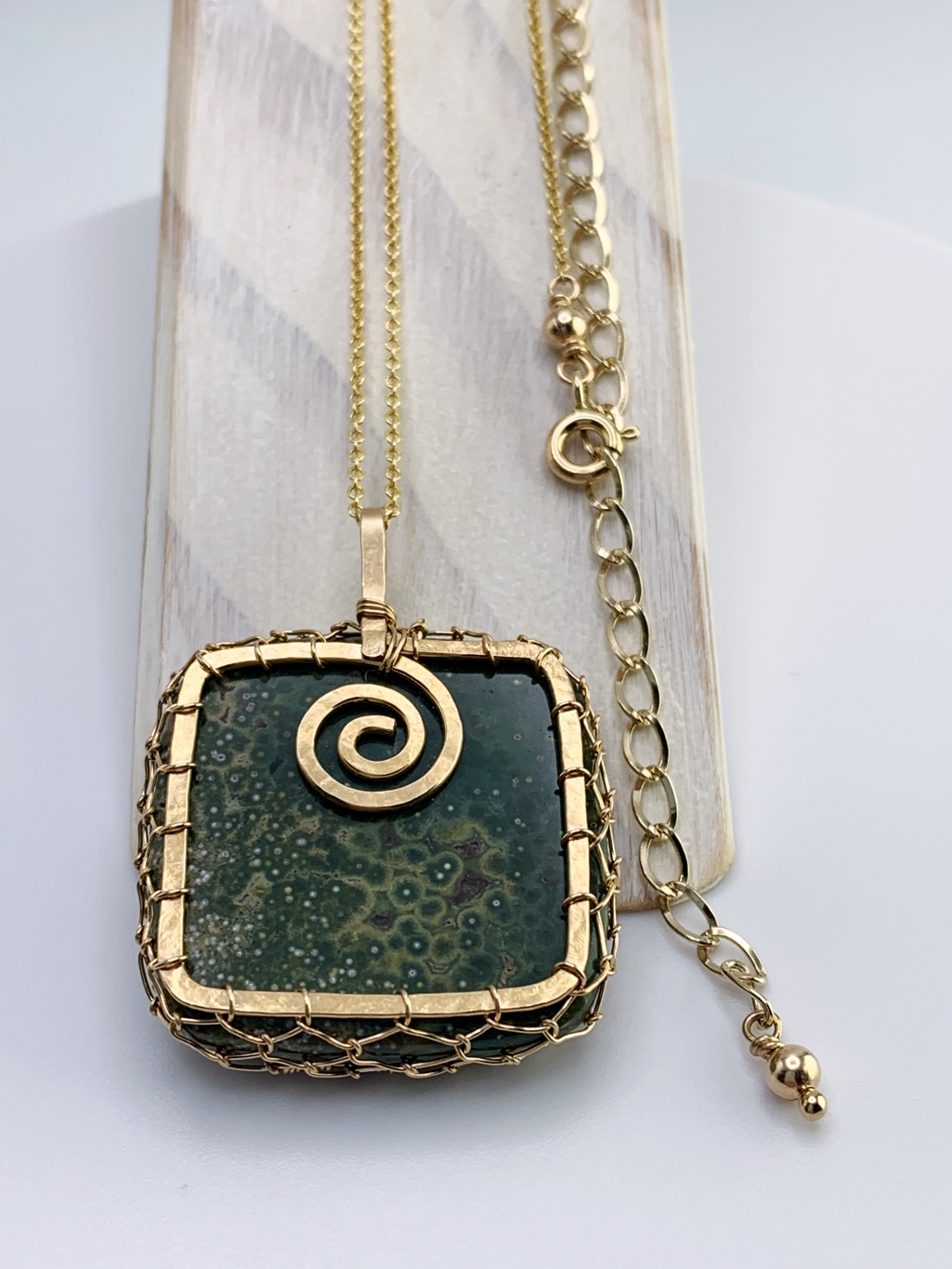 Tree Of Life Necklace / 14k Yellow Gold Filled / Ocean Jasper / "Becoming" - Image 6