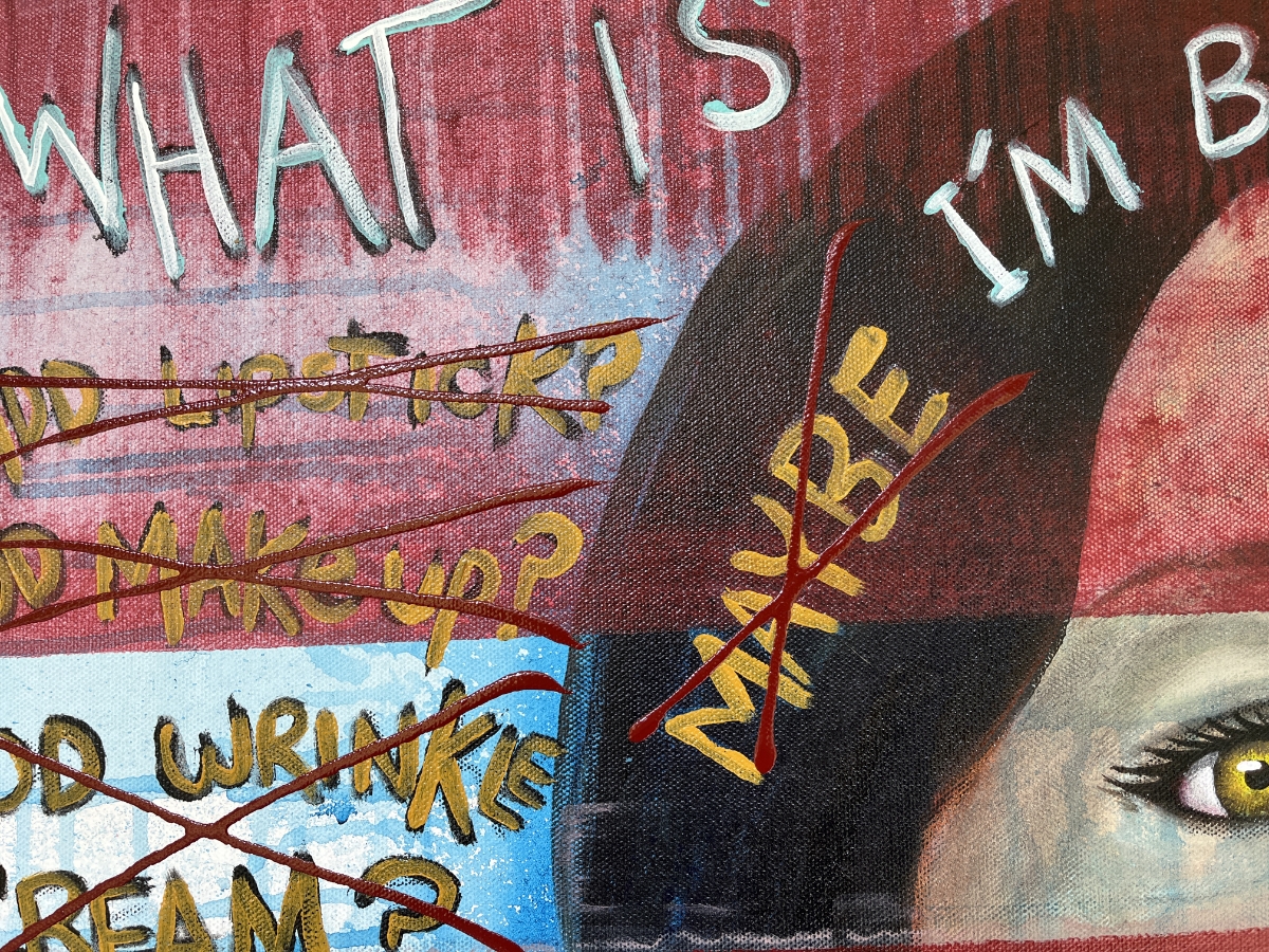 I'm Born With It Original Painting Wall Art By Artist Rafi Perez Mixed Medium On Canvas 24x30 - Image 4