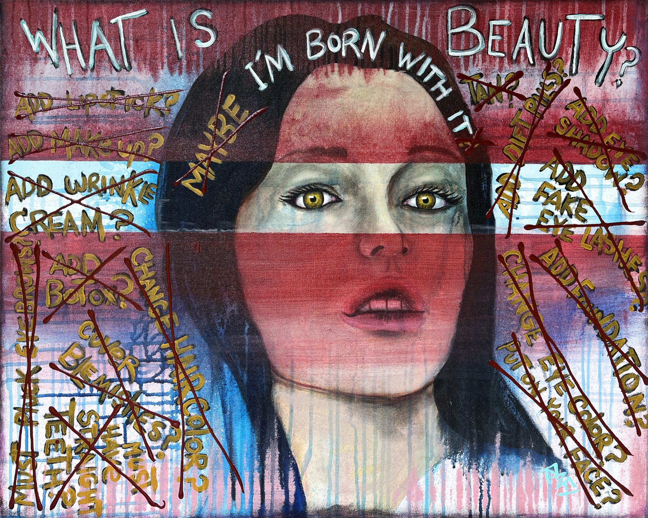 I'm Born With It Original Painting Wall Art By Artist Rafi Perez Mixed Medium On Canvas 24x30