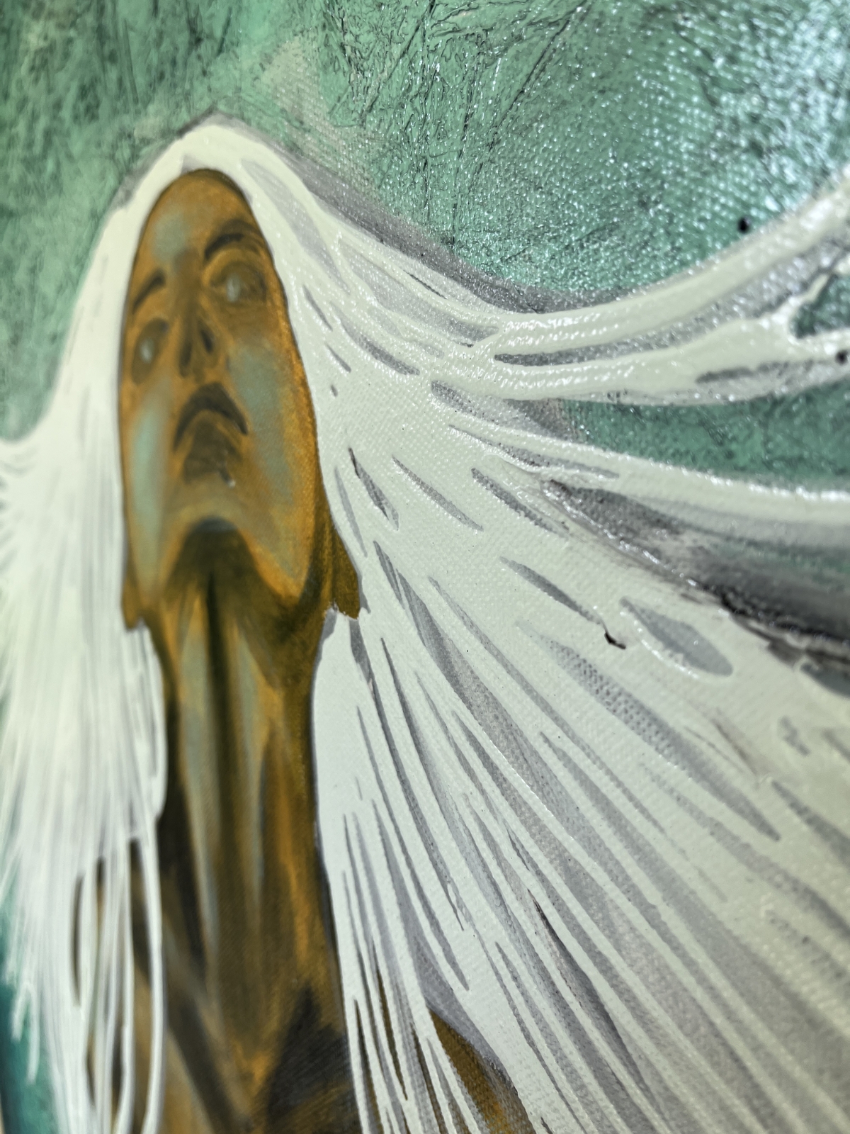 Metamorphosis By Artist Rafi Perez Mixed Medium On Canvas 24x36 - Image 4
