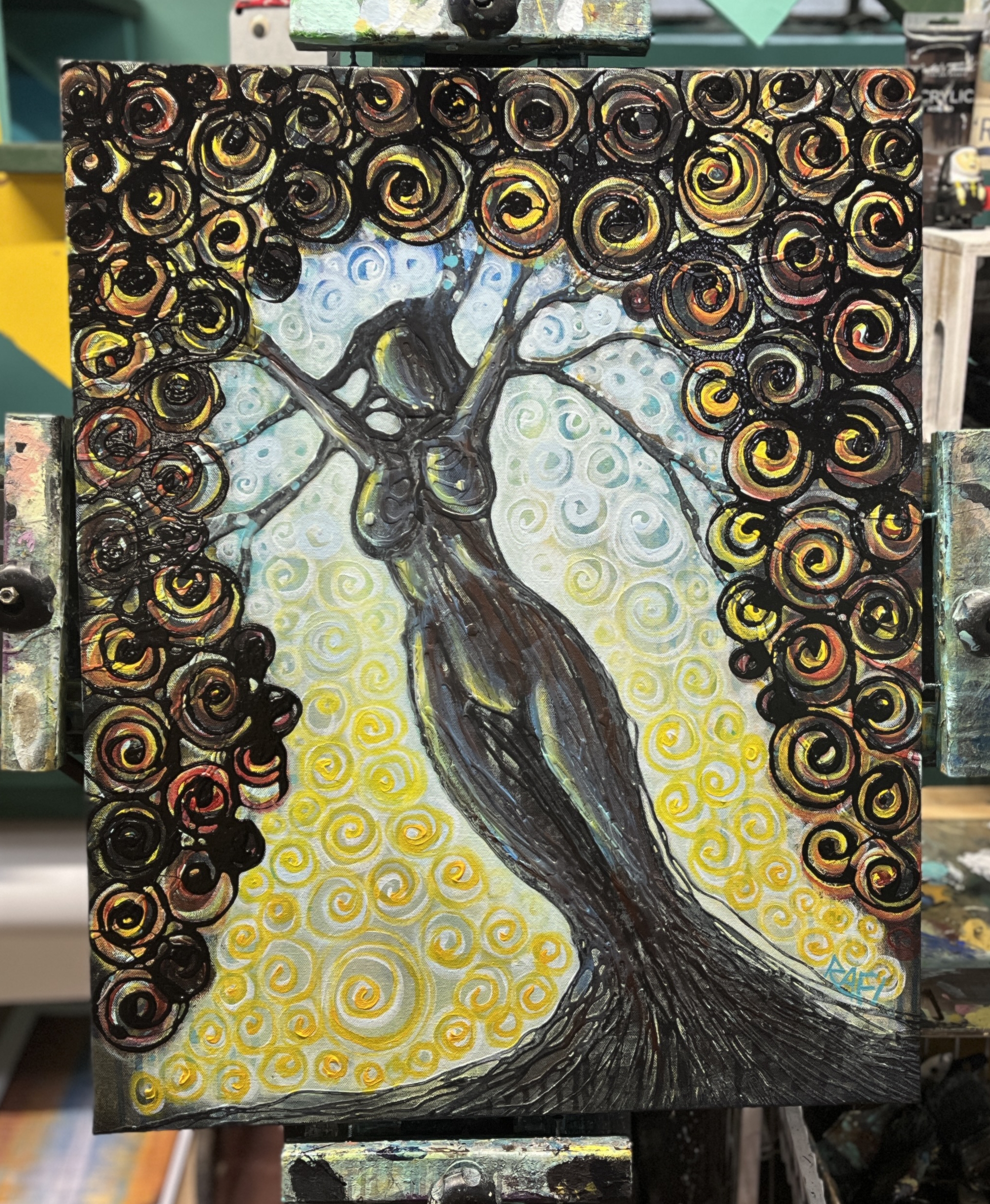 Rooted In Possibility Original Painting By Artist Rafi Perez Mixed Medium On Canvas 24x30 - Image 2