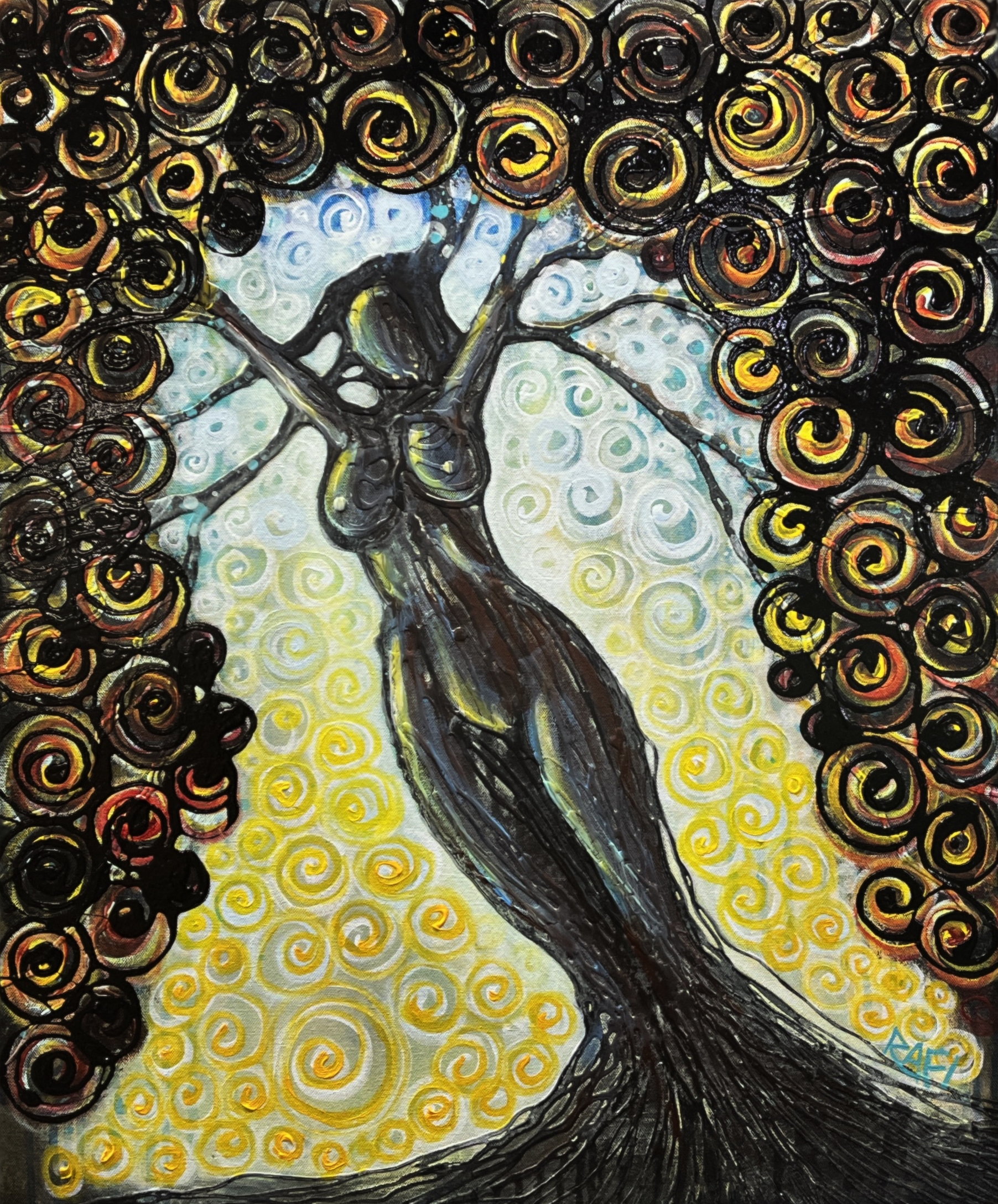 Rooted In Possibility Original Painting By Artist Rafi Perez Mixed Medium On Canvas 24x30