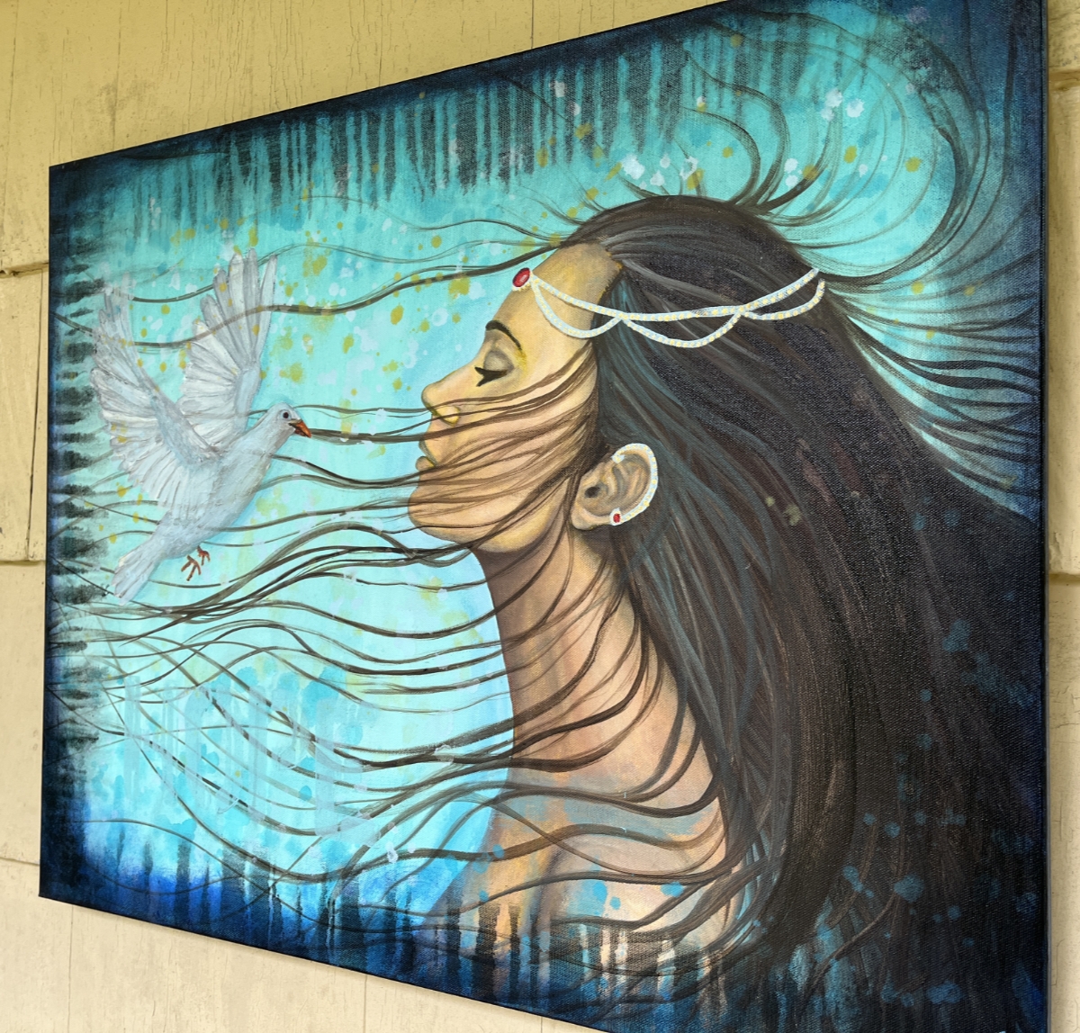 The Magic Of Hope Original Painting Wall Art By Artist Rafi Perez Mixed Medium On Canvas 24x30 - Image 3