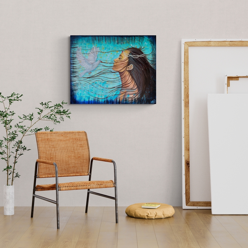 The Magic Of Hope Original Painting Wall Art By Artist Rafi Perez Mixed Medium On Canvas 24x30 - Image 6