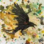 The Raven's Transformation No.2 By Artist Rafi Perez Original Art On Gallery Wrapped Canvas 12X12