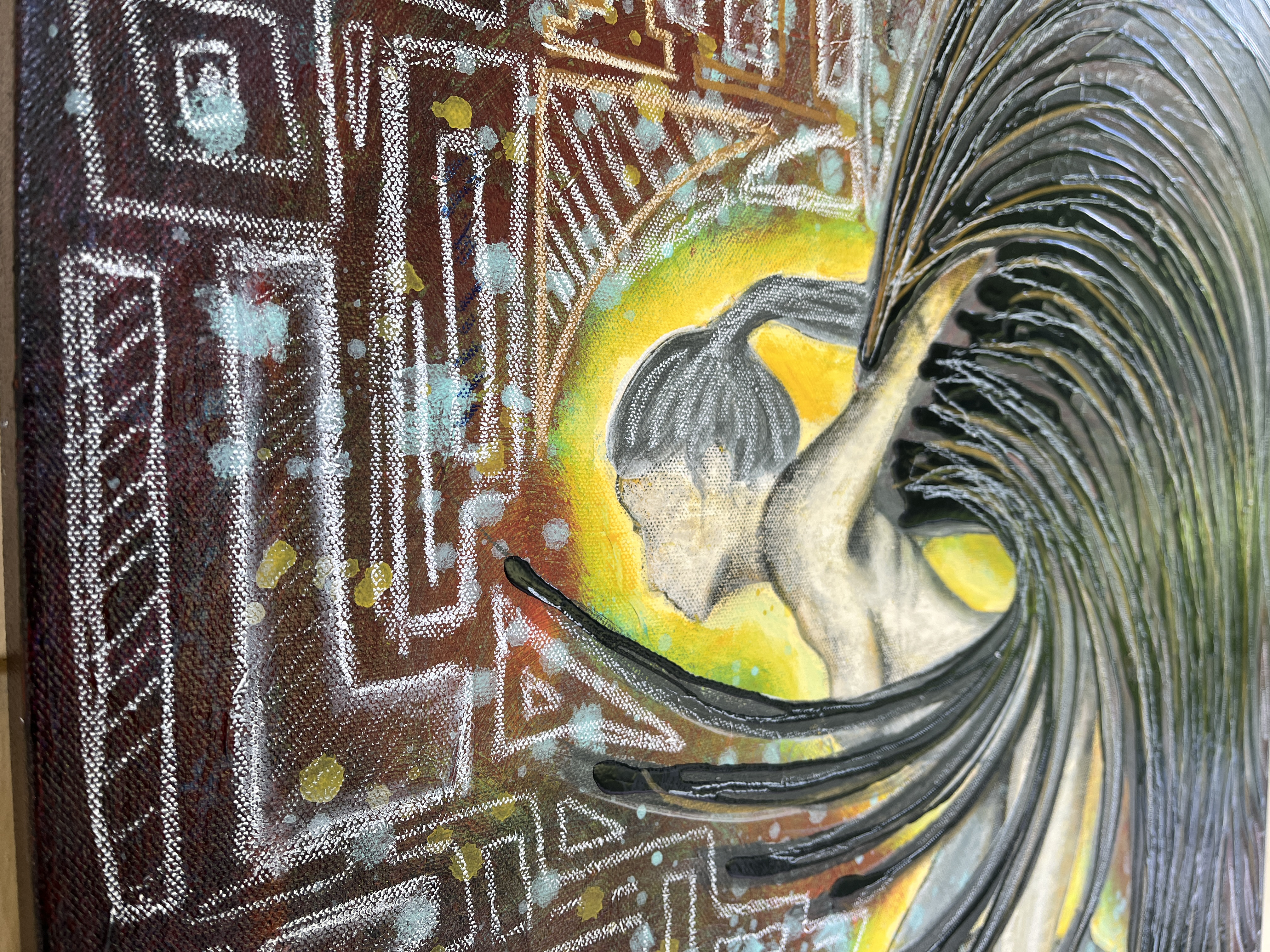 I Am Light Original Painting By Artist Rafi Perez Mixed Medium On Canvas 24x30 - Image 2