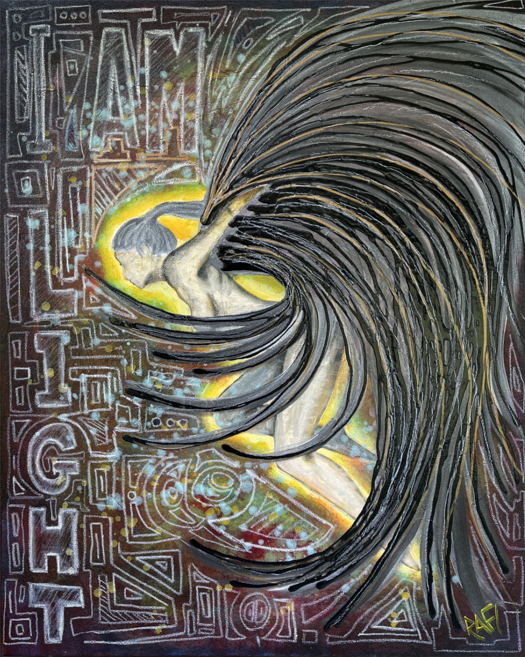 I Am Light Original Painting By Artist Rafi Perez Mixed Medium On Canvas 24×30
