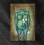Me And It Series Art - Lost Petal - Mixed Medium On Mini Stretched Canvas 4X6 By Rafi Perez