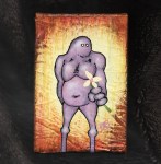 Me And It Series Art - Yellow Flower - Mixed Medium On Mini Stretched Canvas 4X6 By Rafi Perez