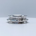 Rustic Spinner Ring / Solid Sterling Silver / 7-8mm Width / Hammer Forged / Hammered Texture / Custom Sized