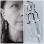 Quartz Crystal Point Statement Earrings / Solid Sterling Silver / Genuine Quartz Points