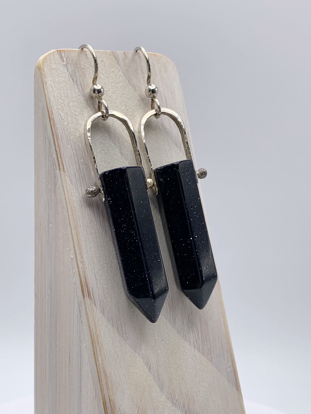 Star Stone Crystal Point Statement Earrings / Solid Sterling Silver / Sparkling Star Stone Points - Image 7