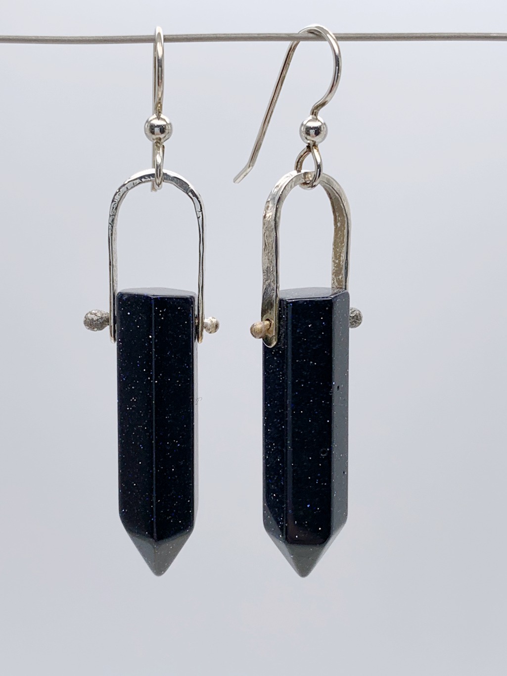 Star Stone Crystal Point Statement Earrings / Solid Sterling Silver / Sparkling Star Stone Points - Image 6